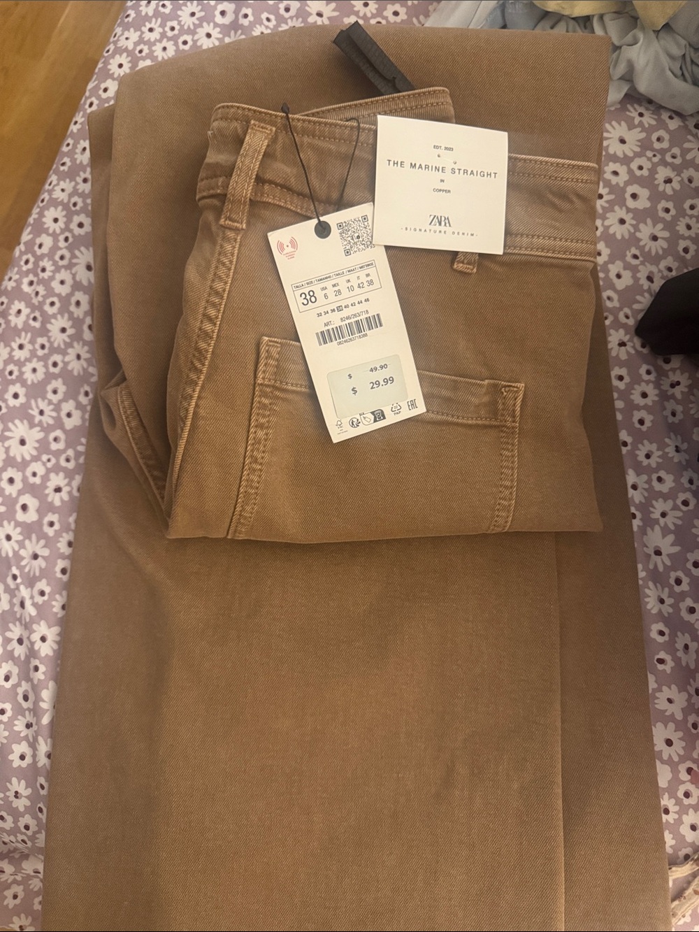 Zara Men The Marine Straight Pants in Tan Brown